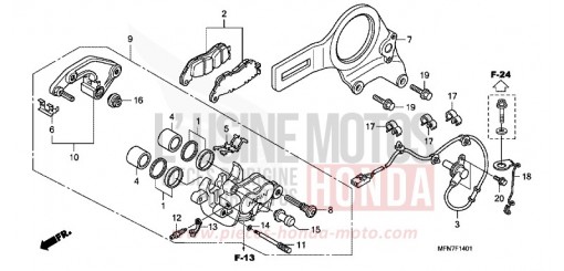 HINTERRAD-BREMSSATTEL (CB1000RA) CB1000RAA de 2010